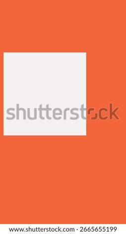 Abstract design with bold orange and white blocks. Geometric shapes create a striking visual. Orange and white contrast for a modern, abstract look. Frame with copy space vector.