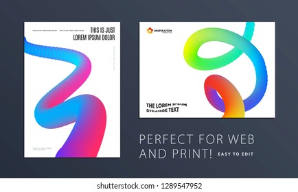 Abstract design brochure in modern style, creative catalog, flyer in A4 with colourful geometric shapes for branding, presentation, marketing kit. Business vector cover set