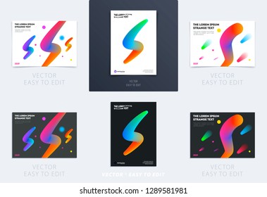 Abstract design brochure in modern style, creative catalog, flyer in A4 with colourful geometric shapes for branding, presentation, marketing kit. Business vector cover set