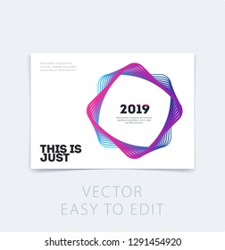 Abstract design brochure in modern style, creative catalog, flyer in A4 with colourful geometric lines for branding, presentation, marketing kit. Business vector cover