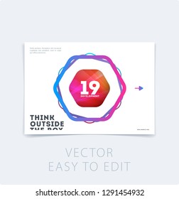 Abstract design brochure in modern style, creative catalog, flyer in A4 with colourful geometric lines for branding, presentation, marketing kit. Business vector cover