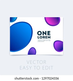 Abstract design brochure in modern style, creative catalog, flyer in A4 with colourful soft spots for branding, presentation, marketing kit. Business vector cover