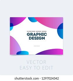 Abstract design brochure in modern style, creative catalog, flyer in A4 with colourful soft spots for branding, presentation, marketing kit. Business vector cover