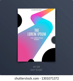 Abstract design brochure in modern style, creative catalog, flyer in A4 with colourful circles for branding, presentation, marketing kit. Business vector cover