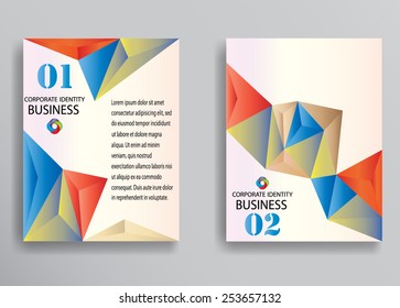 Abstract Design, Brochure, Web Sites, Page, Leaflet, with Colorful Geometric Triangular Background, Logo and Text Separately. Vector Illustration.