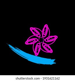 abstract design from brush strokes.  vector logo design.  abstract icon