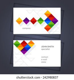 Abstract design business card.  Vector, isolated. 