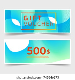 Abstract Design Business Gift voucher and background template with colorful cute coupon design,vector illustrator