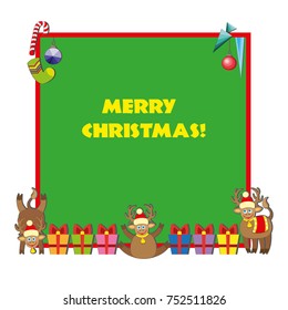 Abstract design Christmas card illustration for text.