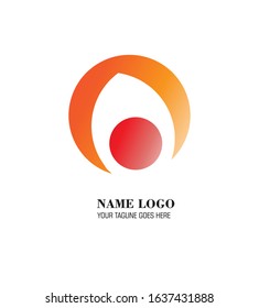 Abstract design circle concept with orange colour red little circle inside  