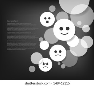 Abstract Design Circles Smileys Background