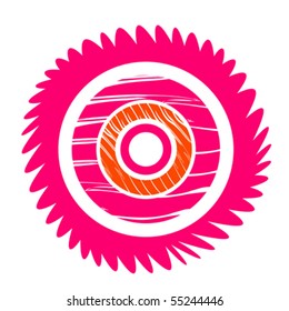 Abstract design for cogwheel in red tones
