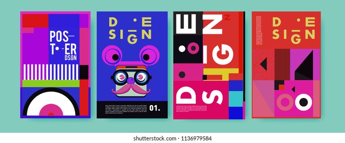 abstract, design, collage, background, banner, poster, presentation, print, retro, set, shape, style, template, texture, toys, triangle, vector, annual, art, backdrop,  robot, book, booklet, brochure,
