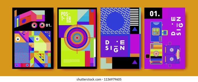 abstract, design, collage, background, banner, poster, presentation, print, retro, set, shape, style, template, texture, toys, triangle, vector, annual, art, backdrop,  robot, book, booklet, brochure,