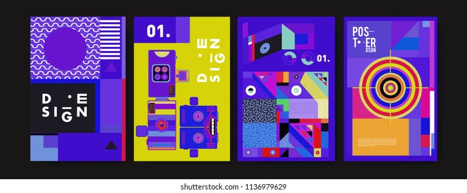 abstract, design, collage, background, banner, poster, presentation, print, retro, set, shape, style, template, texture, toys, triangle, vector, annual, art, backdrop,  robot, book, booklet, brochure,