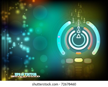 Abstract design Colored  background with lines, triangles (arrows), and circles