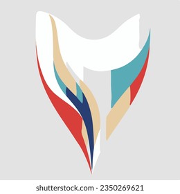 abstract design of a colorful canine tooth
