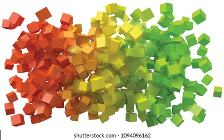 abstract design with colorful cubes.