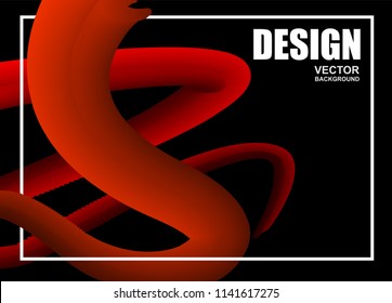 Abstract. Design colorful fluid shape background. Wave shape on black color background , for  layout, brochure,page, poster. Vector illustration
