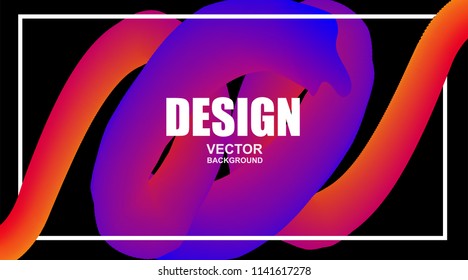 Abstract. Design colorful fluid shape background. Wave shape on black color background , for  layout, brochure,page, poster. Vector illustration

