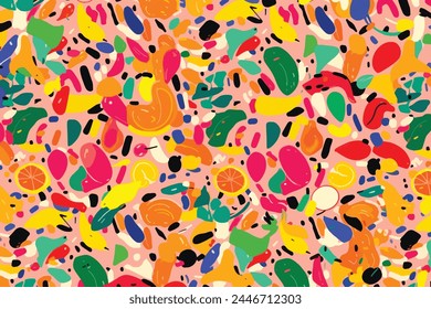 abstract design of colorful fruits in the background