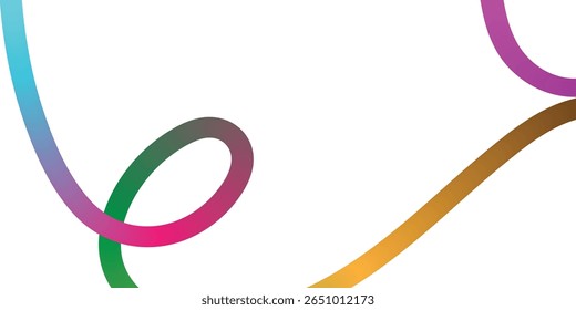 Abstract design with colorful, intertwined, flowing lines. A dynamic image featuring interwoven, curved lines in a variety of vibrant colors, including shades of purple, pink, green, blue, and gold.