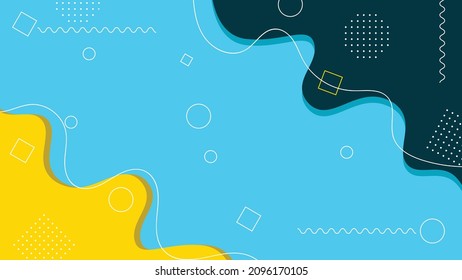 Abstract design of colorful memphis background. Trendy square template.
