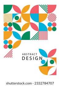 Abstract design colourful minimal simple geometric graphic designs on a white background. Vector illustration for poster, flyer. 
