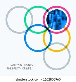 Abstract design of colourful vector elements for smooth background with round shapes rinds for business partnership collaboration.