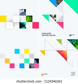 Abstract design of colourful vector elements for modern background with rectangular shapes for business branding finance.