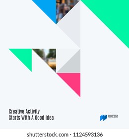 Abstract design of colourful vector elements for modern background with triangular shapes for business branding summer.