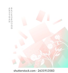 Abstraktes Design mit Kombination aus Blumen und Boxen 