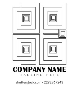 Abstract design concept for branding. Monogram for business, internet, online shop, label or packaging. Pixel geometric logo download. Geometric icon vector. Linear style logo.