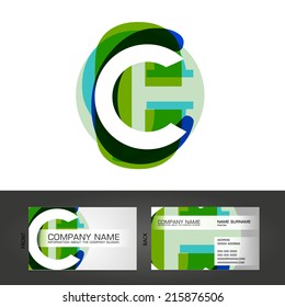 abstract design concept icons C on business topics vector logo design template , business card design template