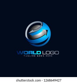 Abstract Design Concept Of Left And Right Arrow, Import Export Symbol With Luminous Color Display. Modern Design, Sophisticated And Classy, Logo For Industry And Trade