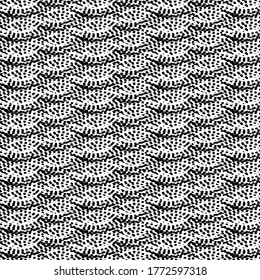 Abstract design consisting of small curved and embossed folds placed here and there. Black and white graphics made of pixels.