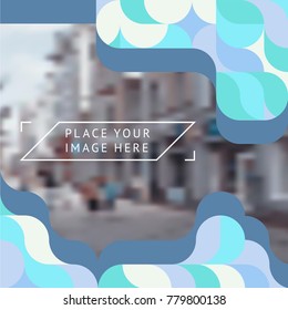 Abstract design cover booklet template, magazine, flyers, flyer, with logo and place under the text. Geometric shapes, squares, triangles, lines. Vector illustration in a modern flat style.