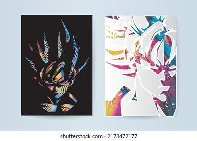 Cubierta de diseño abstracto - Patrón de línea ovalada - Máscara de goku