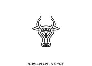 Abstract Design Cow Head Pattern
