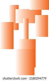 Abstract design created using shaped and gradient colours on white background.