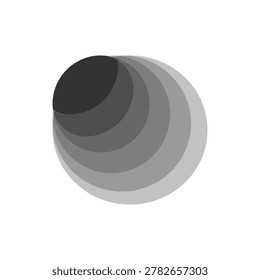 Abstract design creating a sense of depth and progression with soft curved layers of varying gray tones on a clean white background, offering a smooth visual transition