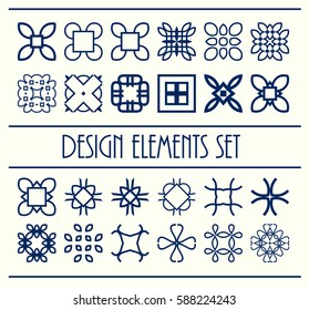 Abstract design creative decorative elements set. Vector illustration. Decor shapes collection. Graphic signs.