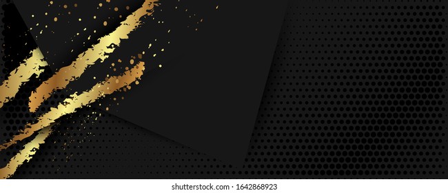 Abstract design creative template Gold and dark gray color decorative elements for web text, print or banner