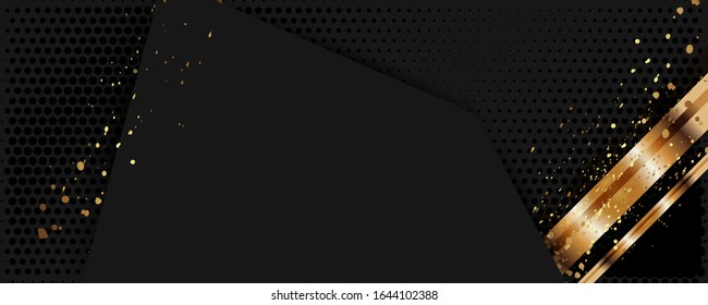 Abstract design creative template Gold and dark gray color decorative elements