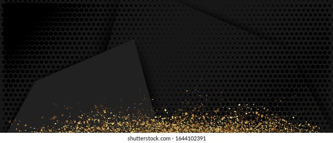 Diseño abstracto plantilla creativa Elementos decorativos de color gris oscuro y dorado