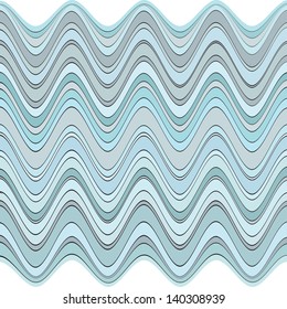 Abstract Design Creativity Background of Blue Waves, Vector Illustration