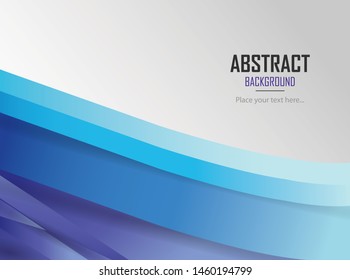 Abstract Design Creativity Background of Blue Waves, Vector Illustration