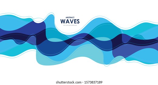 Abstract Design Creativity Background of Blue Waves