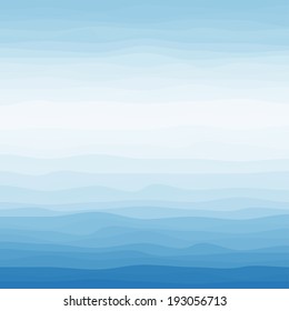 Abstract Design Creativity Background of Blue Waves, Vector Illustration