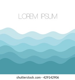 Abstract Design Creativity Background of Blue Waves, Vector Illustration